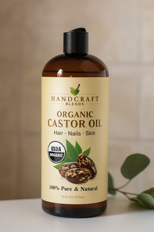 Organic Castor Oil - 16 Fl Oz - 100% Pure and Natural - Premium Grade Carrier Oil for Hair Growth, Eyelashes and Eyebrows - Hair and Body - Expeller-Pressed & Hexane-Free